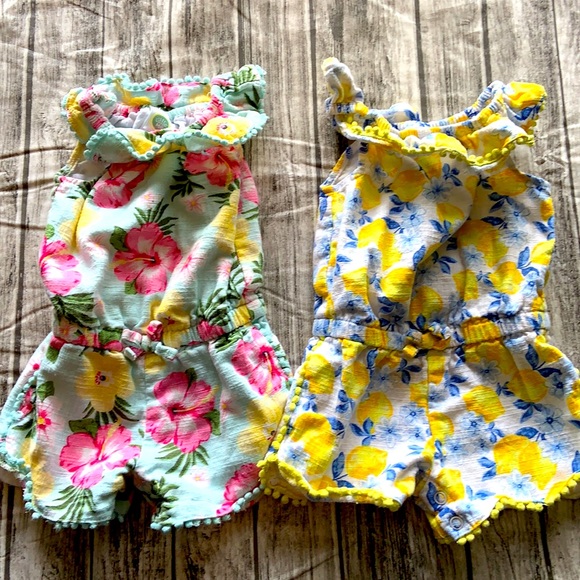 Little Me Other - Lot of 2, Little Me Floral Rompers 12 months